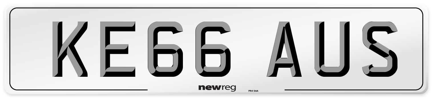KE66 AUS Number Plate from New Reg